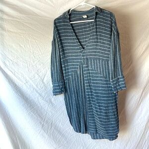 Anthropologie Top/Blouse Blue and White, XS, year round as swim cover or winter